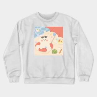 Toasty Beach Cat Crewneck Sweatshirt